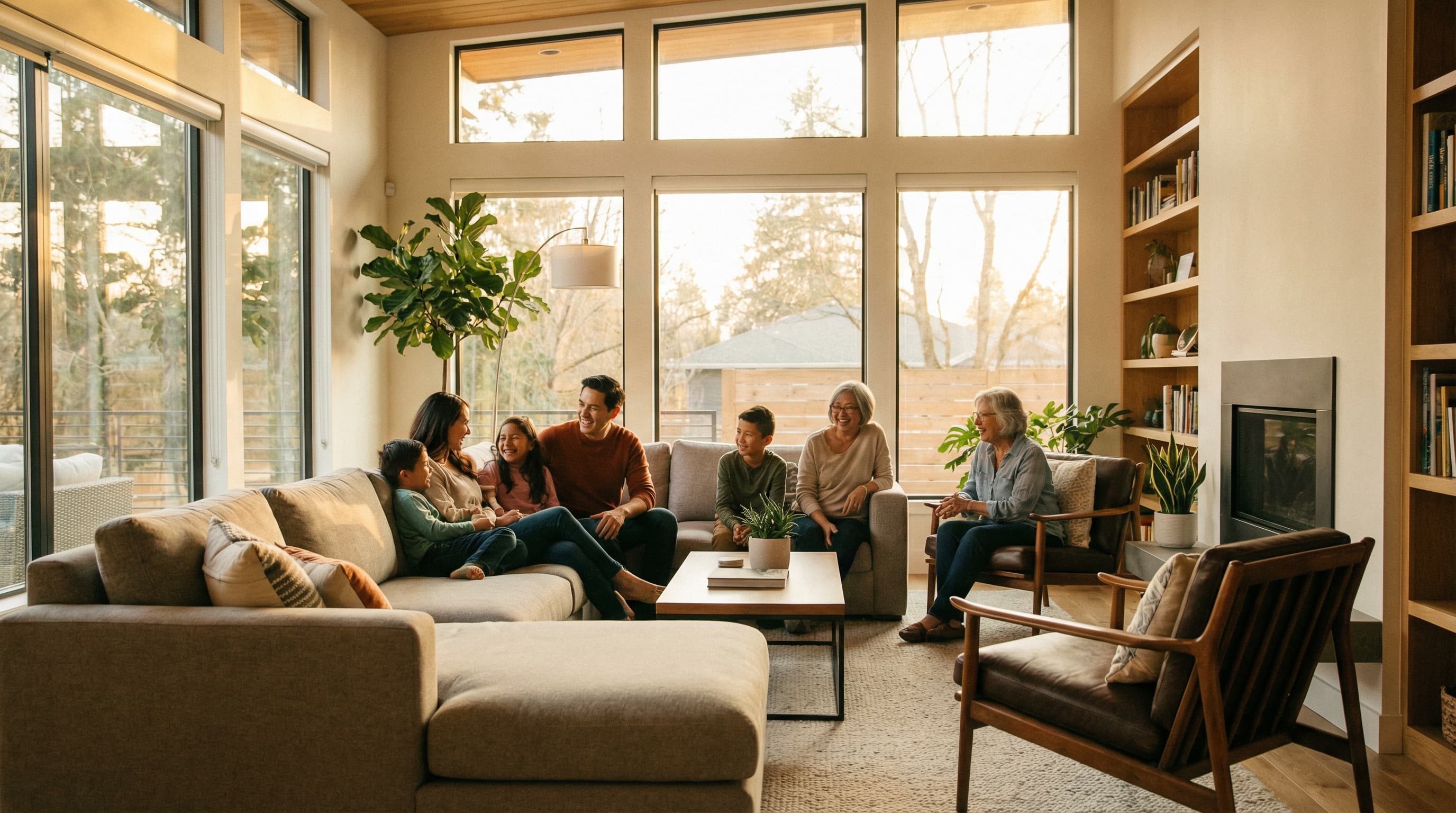 Family enjoying their home